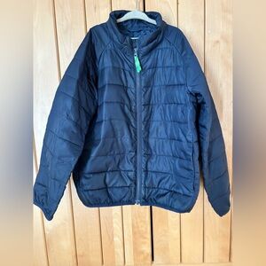 J. Crew CrewCuts Boys Navy Blue 6/7 Puffer Jacket Quilted Waterproof Light Warm